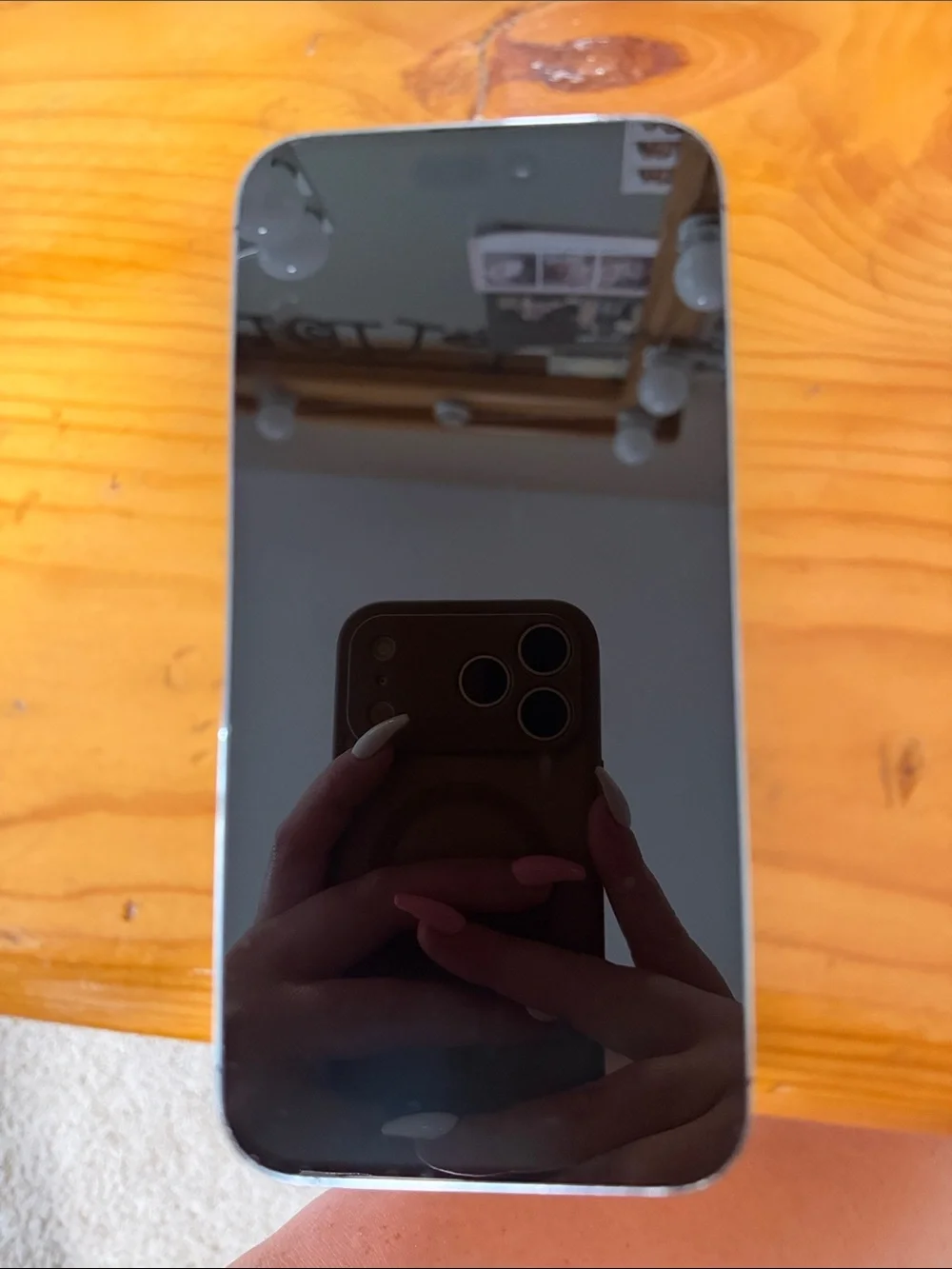 Apple iPhone Silver Front Display - Black Screen